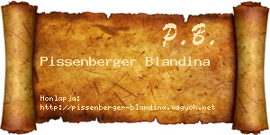 Pissenberger Blandina névjegykártya